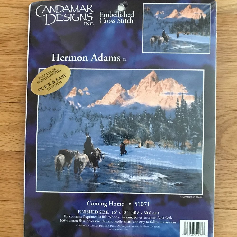 Candamar Designs NWT Hermon Adams Coming Home 51071 Embellished Cross Stitch Kit